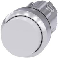 Siemens 3SU10500BB600AA0 3SU1050-0BB60-0AA0 Druktoets Metalen frontring, Hoogglans, Rond Knop Zilver, Wit 1 stuk(s) - thumbnail