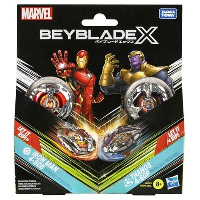 Beyblade X Marvel Collab Iron Man 4-80B vs. Thanos 4-60P