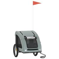 VidaXL Hondenfietstrailer oxford stof en ijzer grijs - thumbnail