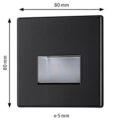 Paulmann 93094 Wand EBL Edge LED-wandinbouwlamp LED 1.40 W Zwart (mat) Paulmann 93094 Wand EBL Edge LED-wandinbouwlamp LED 1.40 W Zwart (mat)