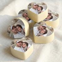 Chocolade Pralines - Hartjes met foto - Praliné - 6 stuks - thumbnail