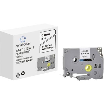 Labeltape Renkforce RF-LT-BTZe211 Compatibel vervangt Brother TZe-211 6 mm Tapekleur: Wit Tekstkleur: Zwart 8 m Labeltape Renkforce RF-LT-BTZe211 Compatibel vervangt Brother TZe-211 6 mm Tapekleur: Wit Tekstkleur: Zwart 8 m