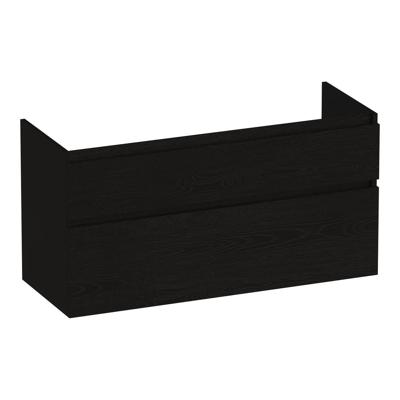 Brauer Delight - Onderkast - 120 cm - met 2 Softclose Lades Greeploos en 1 Sifon Uitsparing - Timber Black