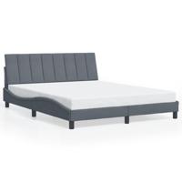 Bedframe zonder matras 160x200 cm fluweel donkergrijs - thumbnail
