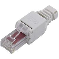 TRU COMPONENTS RJ45-stekker, cat. 6 Stekker, recht Aantal polen (sensoren) 8 Grijs 1 stuk(s) - thumbnail