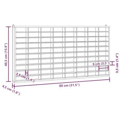 Houten verzamelvitrine met 80 vakken 80x4,5x40,5 cm Houten verzamelvitrine met 80 vakken 80x4,5x40,5 cm