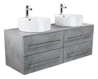 Saniclear Stephano dubbel Badkamermeubel 144 beton - thumbnail