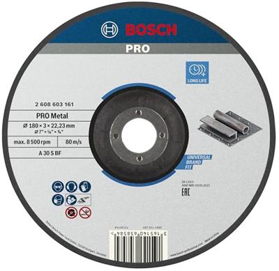 Bosch Accessories 2608603161 2608603161 Doorslijpschijf gebogen 180 mm 1 stuk(s) Staal