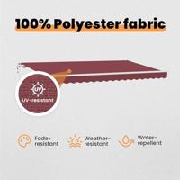 VidaXL Inklapbaar zonnescherm bordeauxrood 350 x 200 cm stof - thumbnail