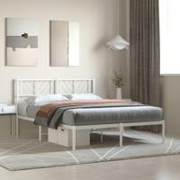Bedframe met hoofdbord metaal wit 120x190 cm - thumbnail