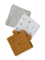 Set van 3 lange luiers in katoenen gaas SAVANA meerkleurig - thumbnail