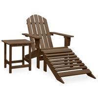 Tuinstoel Adirondack voetenbank tafel massief vurenhout bruin - thumbnail