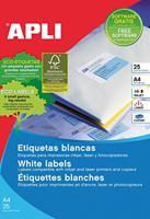 Apli etiketten ft 210 x 297 mm (b x h), rechte hoeken, 25 stuks, 1 per blad (1215) - thumbnail