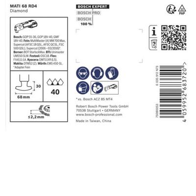 Bosch Accessoires EXPERT MATI 68 RD4-hoekblad | 68 x 30 mm | 10 stuks - 2608902083