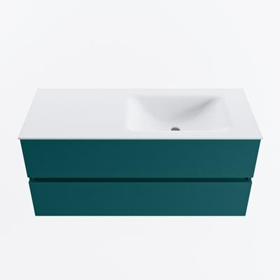 MONDIAZ VICA 110cm badmeubel onderkast Smag 2 lades. Wastafel CLOUD rechts 1 kraangat, kleur Talc.