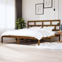 Bedframe massief grenenhout honingbruin 200x200 cm - thumbnail