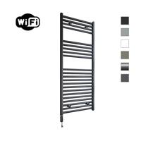 Elektrische Radiator Sanicare HWV Met Wifi 111,8x60 cm Mat Zwart 730W Met Thermostaat Zwart Linksonder Sanicare - thumbnail