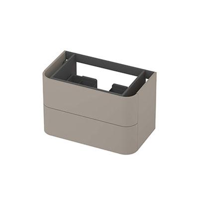 INK - Afgeronde Onderkast Gelakt 2 Laden Softclose Tbv Grepen - 800x450x520 Mm - Mat Creme Cotton