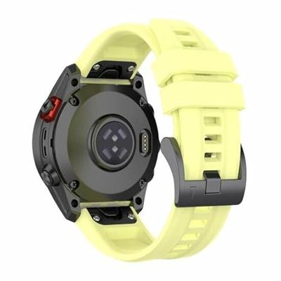 By Qubix - Siliconen sportbandje - Geel - Compatible met Garmin Tactix 8-51mm - Compatible Garmin bandje