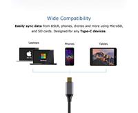 Akasa AK-CR-10BK geheugenkaartlezer USB 3.2 Gen 2 (3.1 Gen 2) Type-C Zwart, Zilver - thumbnail