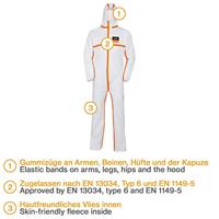 uvex 4B 9837510 Wegwerp overall Maat: M Wit, Oranje - thumbnail