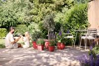 Bloempot - ELHO - Amiga Rond 25 - Rood - L 25 x B 24,5 x H 18 cm - Buiten - 100% gerecycled - thumbnail