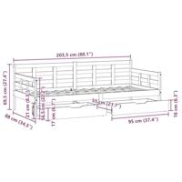 Slaapbank met lades 80x200 cm massief grenenhout wit - thumbnail