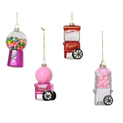 Decoris kersthanger glas food d9cm - assortiment