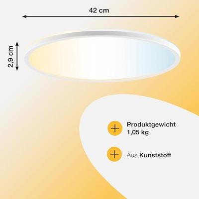 Brilliant G81983/85 Deckenaufbau-Paneel 42cm Plafondlamp Energielabel: D (A - G) Wit
