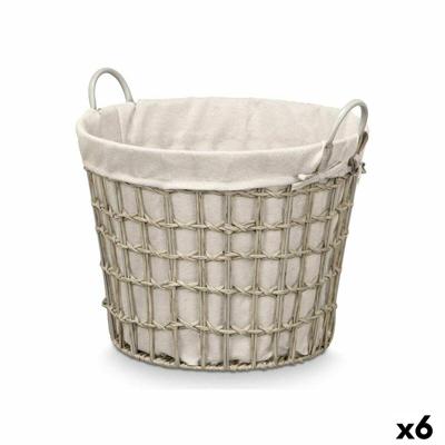 Mand Kipit HX30559 Grijs Polyester Stof Polypropyleen Ijzer Plastic 50 % katoen 47 x 41 x 44 cm 53 x 43 x 44 cm (6 Stuks)