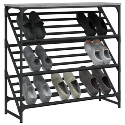 VidaXL Schoenenrek 90x30x85 cm bewerkt hout grijs sonoma