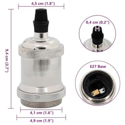 Lamphouders 2 st nikkel satijn E27