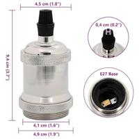 Lamphouders 2 st nikkel satijn E27 - thumbnail