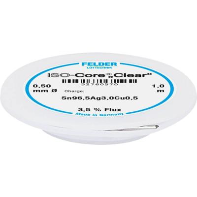 Felder ISO-Core Clear SAC305 Soldeertin Spoel Sn96,5Ag3Cu0,5 0.5 mm Felder ISO-Core Clear SAC305 Soldeertin Spoel Sn96,5Ag3Cu0,5 0.5 mm