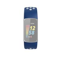 Hama Fitbit horlogeband 22 mm (verstelbare reservearmband voor smartwatch Fitbit Charge 5, sportarmband, ademend om te wisselen, siliconen wisselarmband, roestvrij stalen drukknop) blauw/grijs - thumbnail