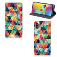 Samsung Galaxy M20 | Hoesje met Magneet | Geruit - thumbnail