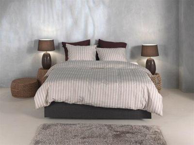 Zo! Home Zohome Righe di Percalle Dekbedovertrek 200x200/220 Light Taupe