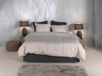 Zo! Home Zohome Righe di Percalle Dekbedovertrek 200x200/220 Light Taupe - thumbnail