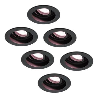 Set van 6 Laredo smart inbouwspots - Wifi + Bluetooth - RGBWW - GU10 - Kantelbaar - Google Home, Amazon Alexa en Siri - IP20 voor binnen - Zwart - Verzonken Set van 6 Laredo smart inbouwspots - Wifi + Bluetooth - RGBWW - GU10 - Kantelbaar - Google Home, Amazon Alexa en Siri - IP20 voor binnen - Zwart - Verzonken