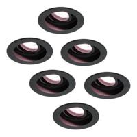 Set van 6 Laredo smart inbouwspots - Wifi + Bluetooth - RGBWW - GU10 - Kantelbaar - Google Home, Amazon Alexa en Siri - IP20 voor binnen - Zwart - Verzonken - thumbnail