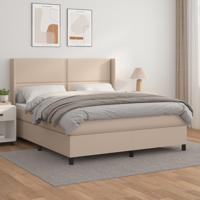 Boxspring met matras kunstleer cappuccinokleurig 180x200 cm - thumbnail