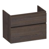 Brauer Delight - Onderkast - 80 cm - met 2 Softclose Lades Greeploos en 1 Sifon Uitsparing - Lamellen Eiken Zwart - thumbnail