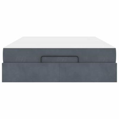 Bedframe met opslag Donkergrijs 140 x 200 cm Fluweel