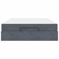 Bedframe met opslag Donkergrijs 140 x 200 cm Fluweel - thumbnail