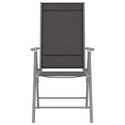 Tuinstoelen 6 st inklapbaar textileen zwart - thumbnail