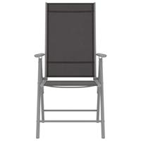 Tuinstoelen 6 st inklapbaar textileen zwart - thumbnail