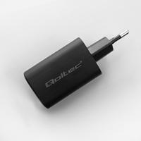 Qoltec 50766 oplader voor mobiele apparatuur Laptop, Draagbare game console, Powerbank, Smartphone, Smartwatch, Tablet Zwart AC Snel opladen Binnen - thumbnail