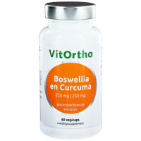 VitOrtho Boswellia 250mg en curcuma 250mg 60 Capsules - thumbnail