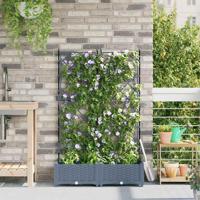 VidaXL Tuin bloempot 2 pcs licht grijs 80 x 40 x 125,5 cm staal - thumbnail