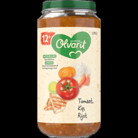 Olvarit 12+ Maanden Tomaat Kip Rijst 250g bij Jumbo - thumbnail
